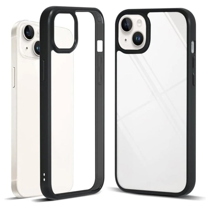 IBMRS For iPhone 15 Plus Case TPU+PC Anti-drop Phone Back Cover Protector - Transparent Black - 1