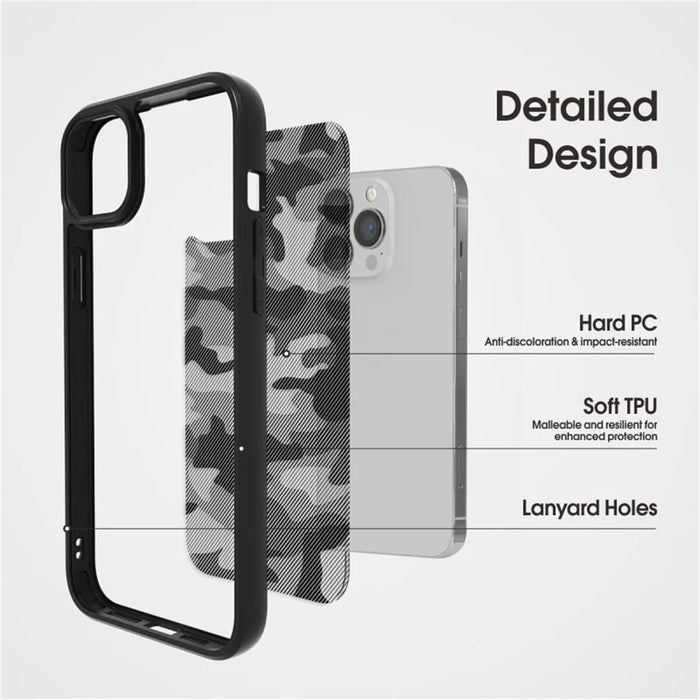 IBMRS For iPhone 15 Plus Case TPU+PC Anti-drop Phone Back Cover Protector - Transparent Black - 5