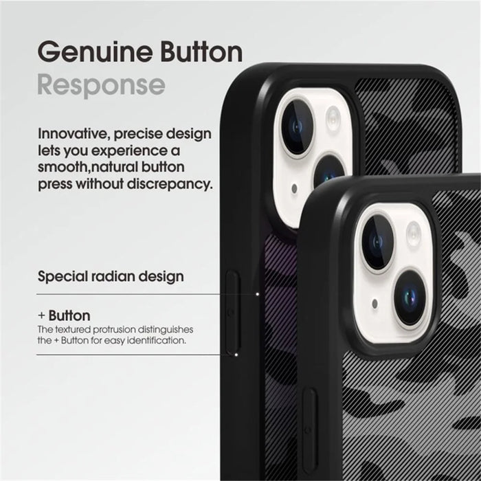 IBMRS For iPhone 15 Plus Case TPU+PC Anti-drop Phone Back Cover Protector - Transparent Black - 7
