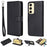 For Samsung Galaxy S25 / S24 Case 2 in 1 Detachable Magnetic Leather Wallet Mobile Cover with Strap - Black - 1