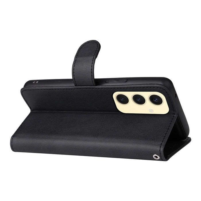 For Samsung Galaxy S25 / S24 Case 2 in 1 Detachable Magnetic Leather Wallet Mobile Cover with Strap - Black - 3