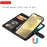 For Samsung Galaxy S25 / S24 Case 2 in 1 Detachable Magnetic Leather Wallet Mobile Cover with Strap - Black - 5
