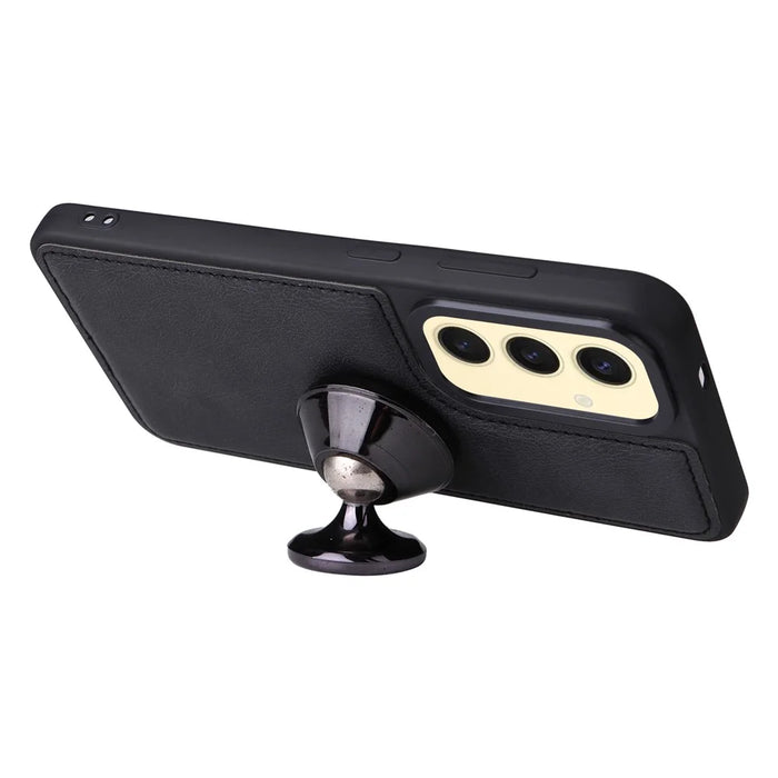 For Samsung Galaxy S25 / S24 Case 2 in 1 Detachable Magnetic Leather Wallet Mobile Cover with Strap - Black - 6