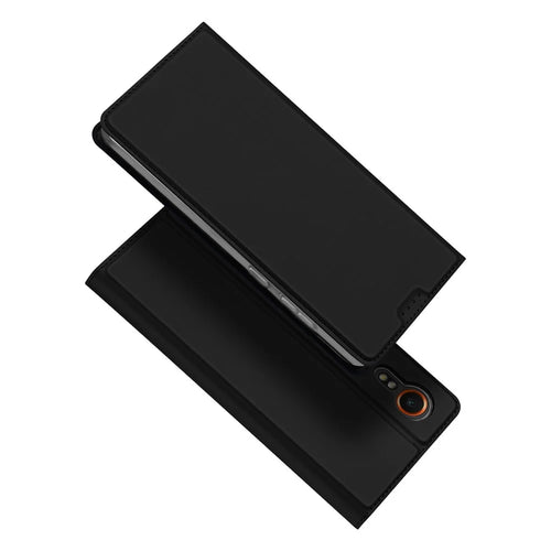 DUX DUCIS Skin Pro Series For Samsung Galaxy Xcover7 Case PU Leather Card Slot Phone Shell - Black - 1