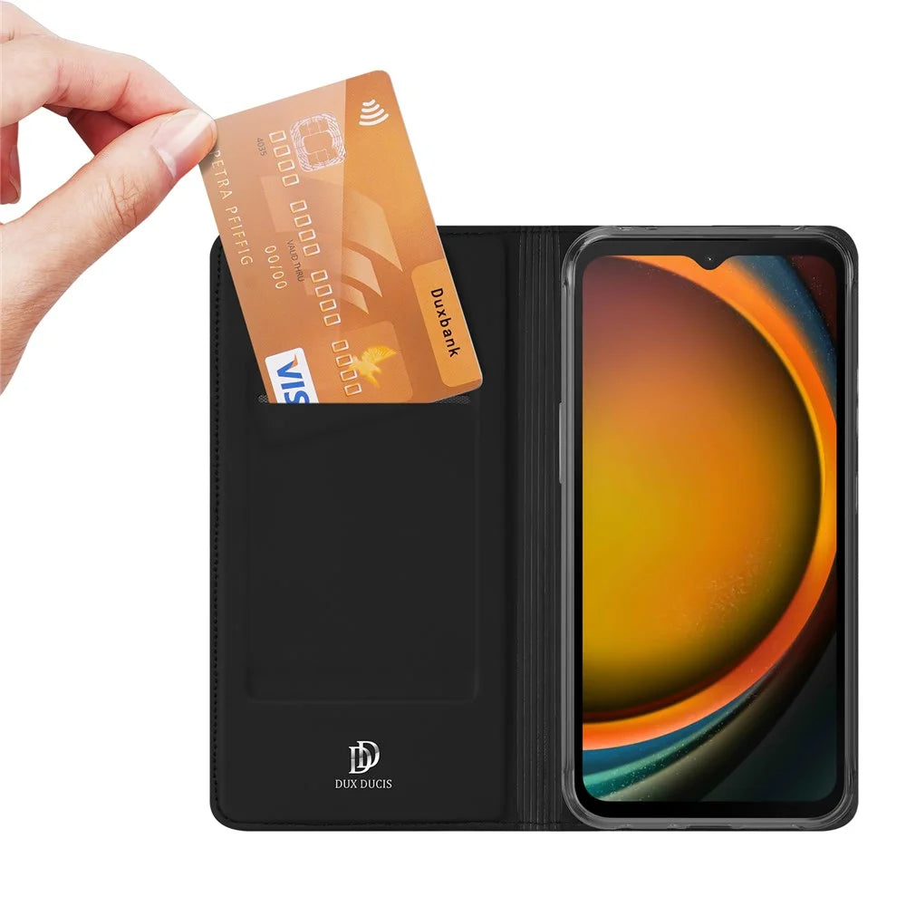 DUX DUCIS Skin Pro Series For Samsung Galaxy Xcover7 Case PU Leather Card Slot Phone Shell - Black - 2