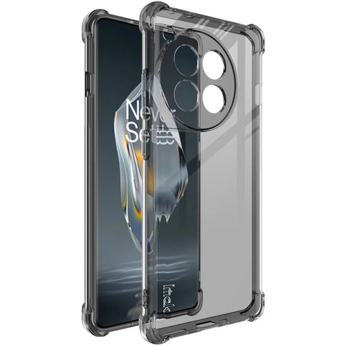 IMAK For OnePlus Ace 3 5G / 12R 5G TPU Case HD Clear Fully Wrapped Back Shell - Transparent Black - 1