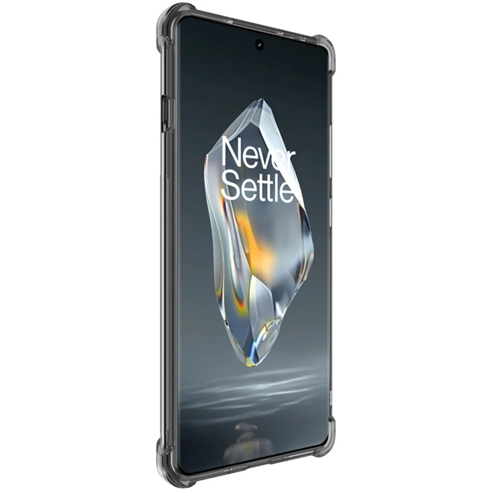 IMAK For OnePlus Ace 3 5G / 12R 5G TPU Case HD Clear Fully Wrapped Back Shell - Transparent Black - 3