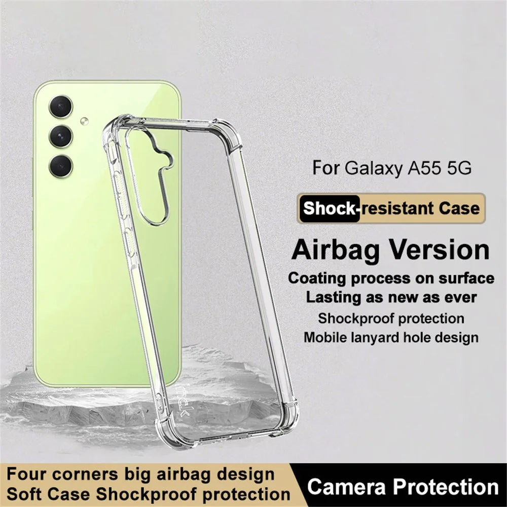 IMAK For Samsung Galaxy A55 5G Cell Phone Case TPU Airbag Design Cover - Transparent - 2