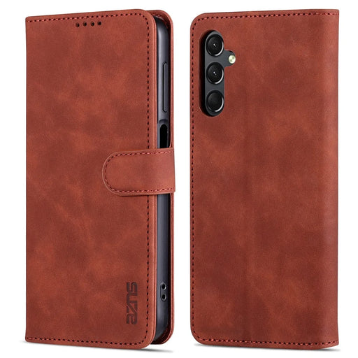 AZNS For Samsung Galaxy A24 4G (162.1 x 77.6 x 8.3mm) Case Shockproof Flip Leather Phone Cover - Brown - 1