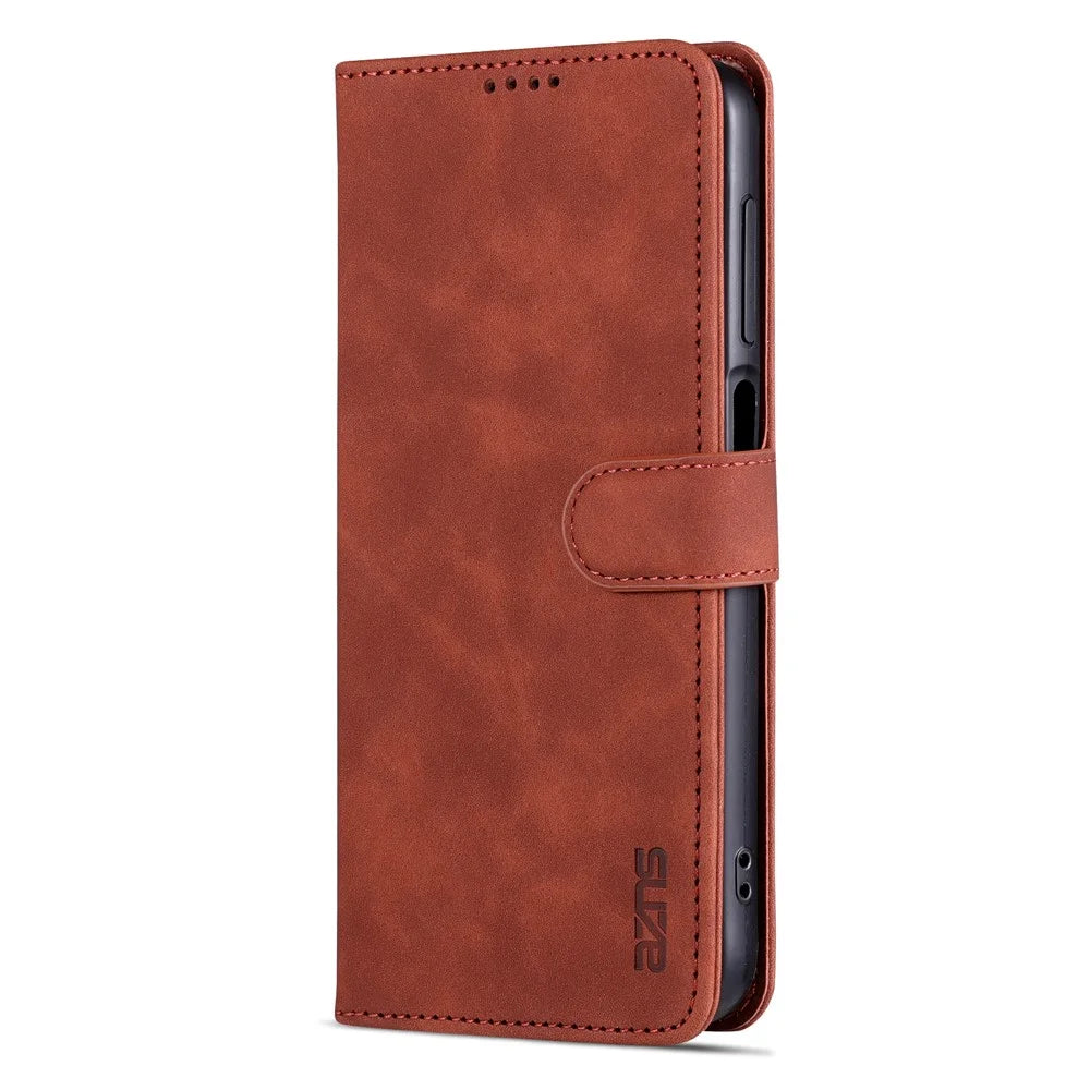 AZNS For Samsung Galaxy A24 4G (162.1 x 77.6 x 8.3mm) Case Shockproof Flip Leather Phone Cover - Brown - 7