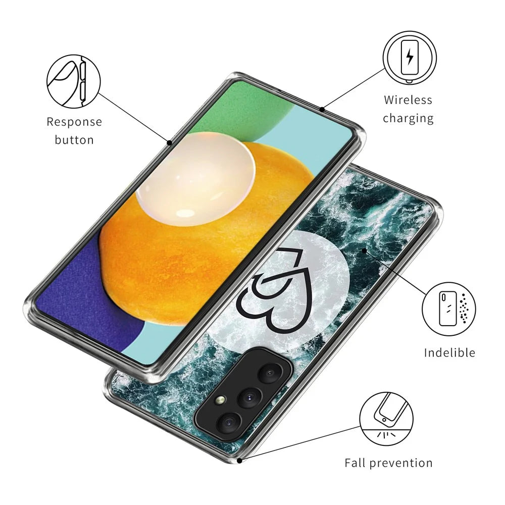 For Samsung Galaxy A35 5G Pattern Case Thin Flexible TPU Phone Cover - Heart to Heart - 3