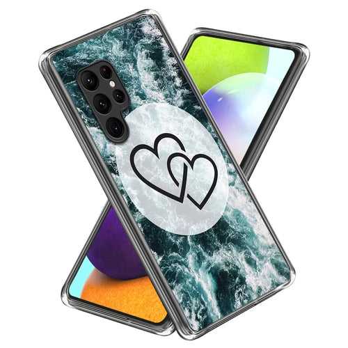 For Samsung Galaxy S24 Ultra TPU Case Anti-Scratch Phone Cover with Pattern - Heart to Heart - 1