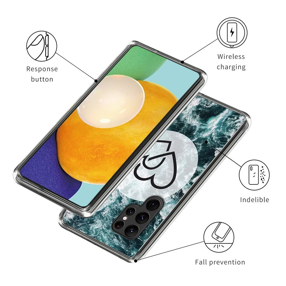 For Samsung Galaxy S24 Ultra TPU Case Anti-Scratch Phone Cover with Pattern - Heart to Heart - 3