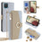For Samsung Galaxy A12 Magnetic Case Zipper Pocket Wallet Cover with Crossbody Chain Strap - Blue - 1
