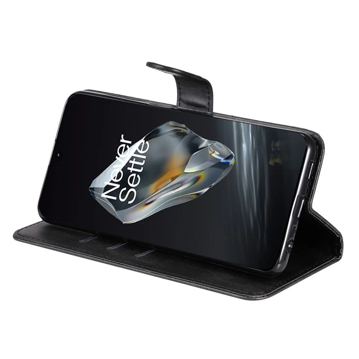 For OnePlus 12R 5G / Ace 3 5G Case Zipper Pocket Calf Texture Phone Cover - Black - 4