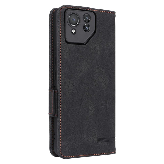For Asus ROG Phone 8 5G / Phone 8 Pro 5G Case Folio Flip Leather Phone Cover Wallet Stand - Black - 6