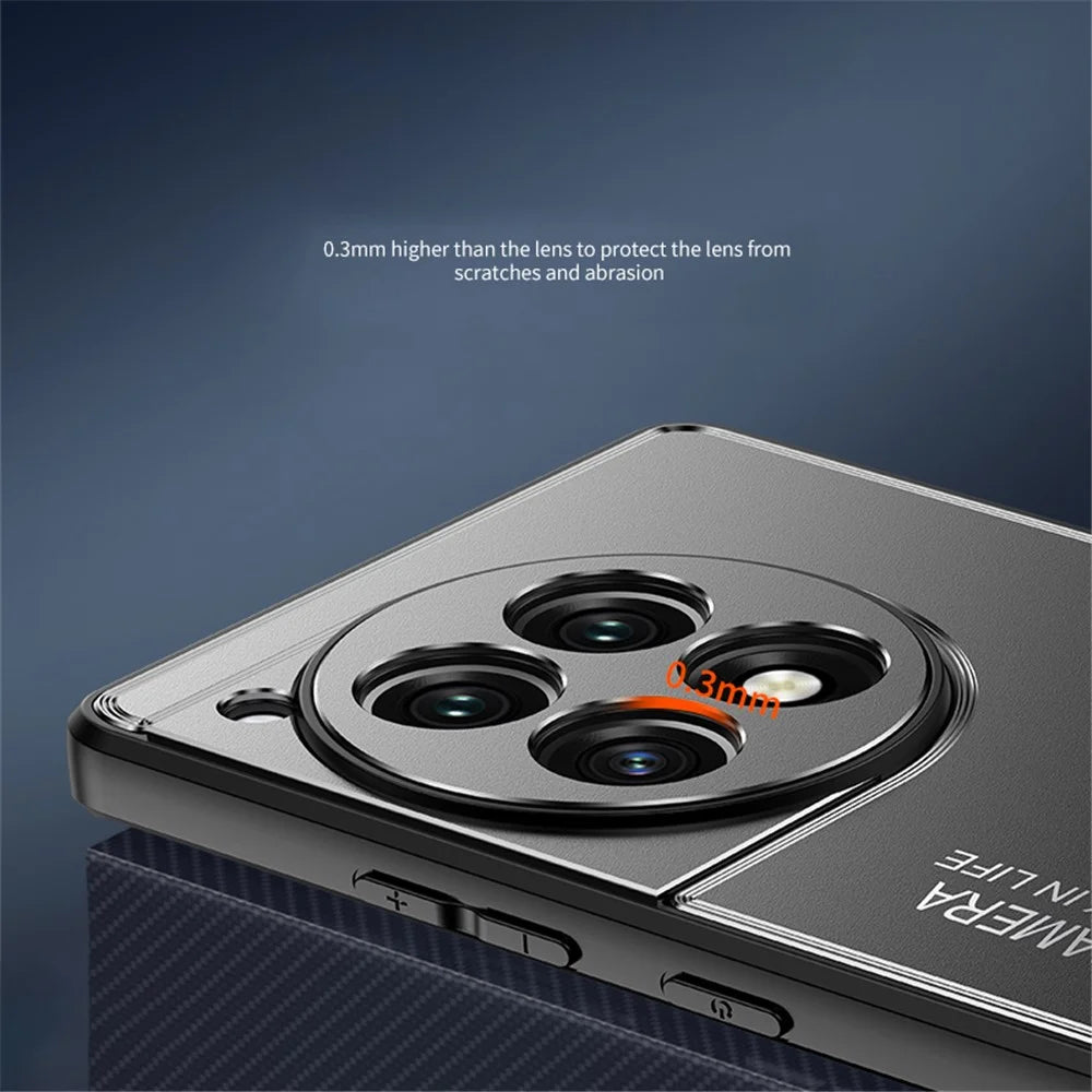 For OnePlus Ace 3 5G / 12R 5G Phone Case TPU+Aluminium Alloy Heat Dissipation Back Shell - Black - 3