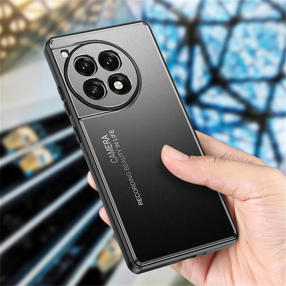 For OnePlus Ace 3 5G / 12R 5G Phone Case TPU+Aluminium Alloy Heat Dissipation Back Shell - Black - 7