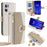 For OnePlus Nord CE 2 5G Crossbody Phone Case Purse PU Leather Cover with Makeup Mirror - White - 1