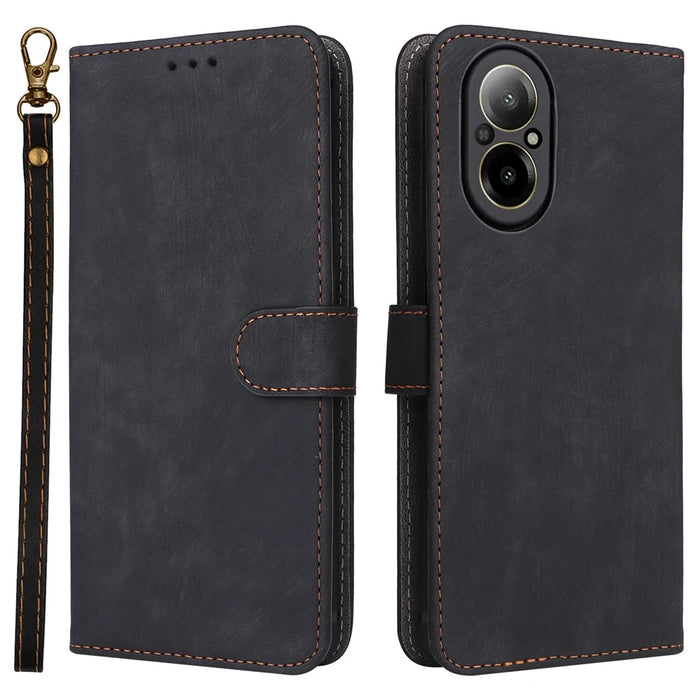 For Realme C67 4G / 12 Lite 4G Case Wallet Stand RFID Blocking PU Leather Phone Cover - Black - 1