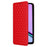 For Realme C67 4G / 12 Lite 4G PU Leather Case Flip Wallet Rhombus Imprinted Magnetic Folio Cover - Red - 5
