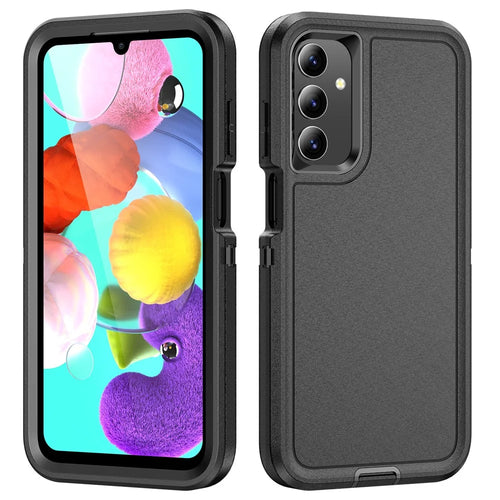 For Samsung Galaxy A15 4G Shockproof Case PC+TPU+PC Phone Back Cover - Black - 1