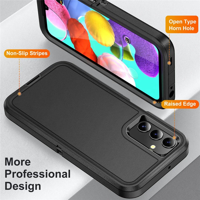 For Samsung Galaxy A15 4G Shockproof Case PC+TPU+PC Phone Back Cover - Black - 3