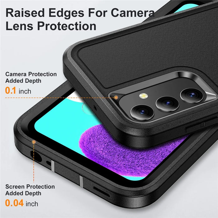 For Samsung Galaxy A15 4G Shockproof Case PC+TPU+PC Phone Back Cover - Black - 5