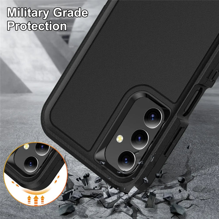 For Samsung Galaxy A15 4G Shockproof Case PC+TPU+PC Phone Back Cover - Black - 6