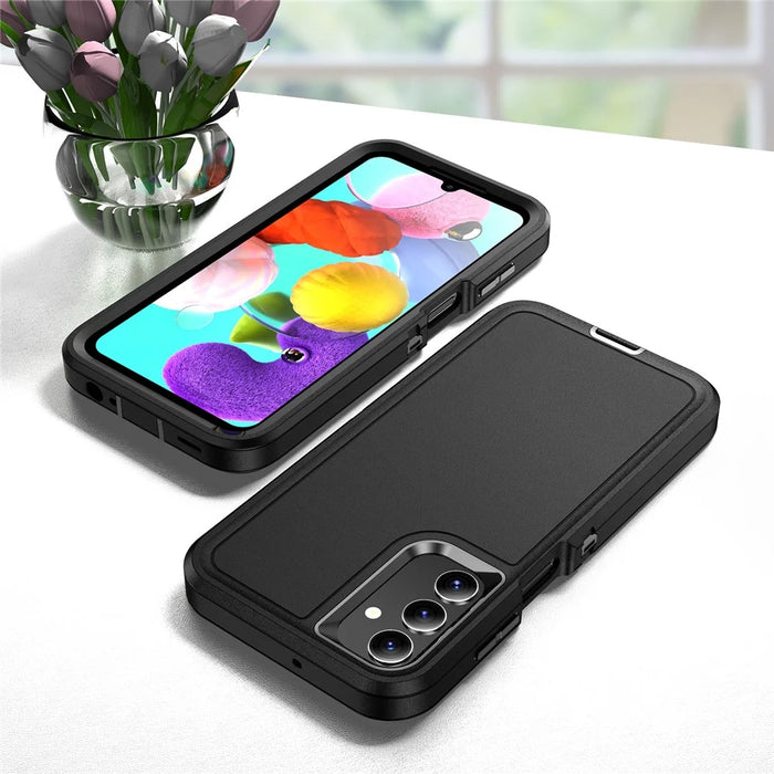 For Samsung Galaxy A15 4G Shockproof Case PC+TPU+PC Phone Back Cover - Black - 7