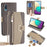 For Samsung Galaxy A02 Case PU Leather Wallet Stand Women Makeup Phone Cover with Strap - Grey - 1