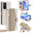 For OnePlus 9 (EU  /  US Version) Case with Strap Leather Phone Cover Zipper Wallet Card Bag - White - 1