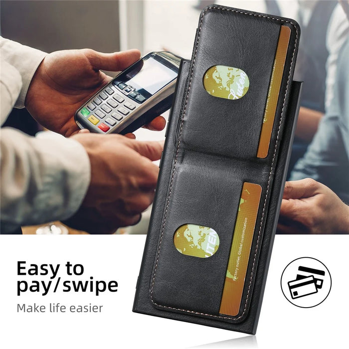 SUTENI H03 For Samsung Galaxy S24 Ultra Case Waxy Texture Vertical Flip Protective Shell - Black - 7