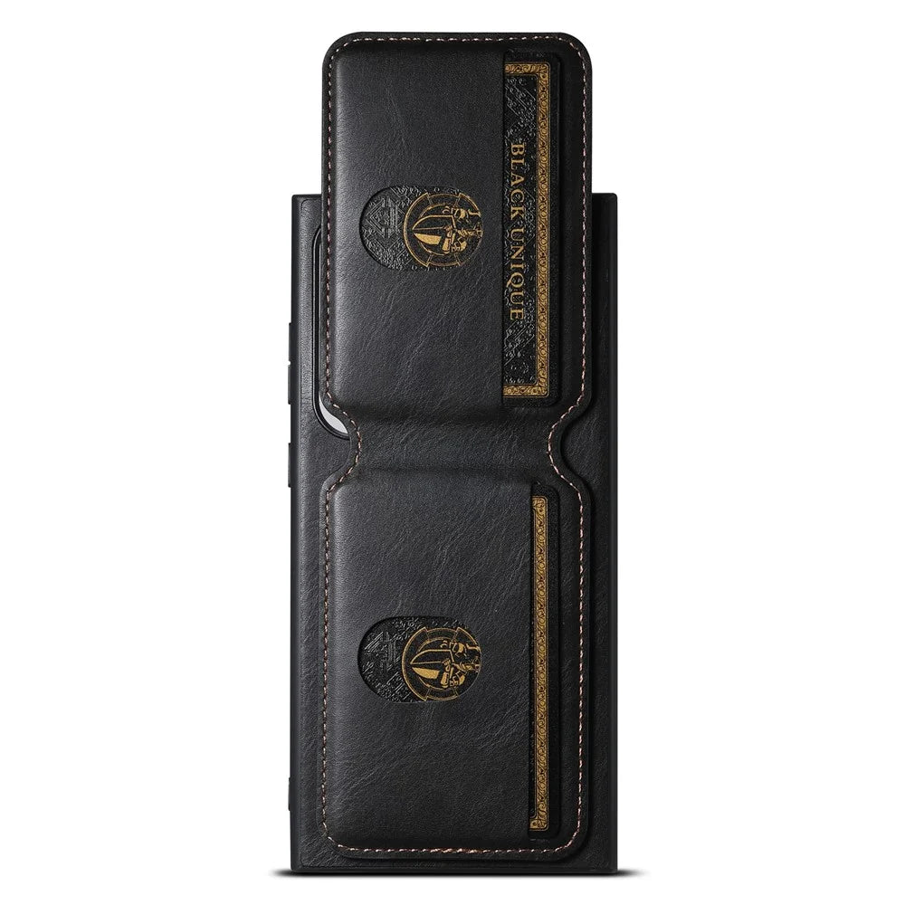 SUTENI H02 For Samsung Galaxy S24 Ultra Cell Phone Case Vertical Flip Waxy Texture Cover - Black - 2