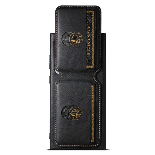 SUTENI H02 For Samsung Galaxy S24 Ultra Cell Phone Case Vertical Flip Waxy Texture Cover - Black - 2