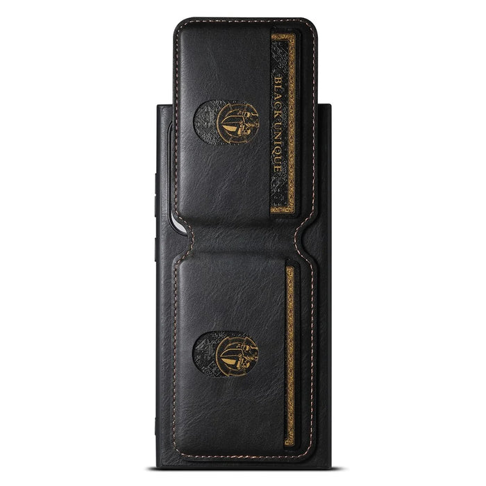 SUTENI H02 For Samsung Galaxy S24 Ultra Cell Phone Case Vertical Flip Waxy Texture Cover - Black - 2