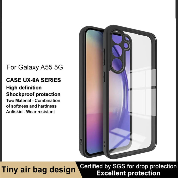 IMAK UX-9A Series for Samsung Galaxy A55 5G Cell Phone Case HD Clear TPU + PC Back Shell - 3