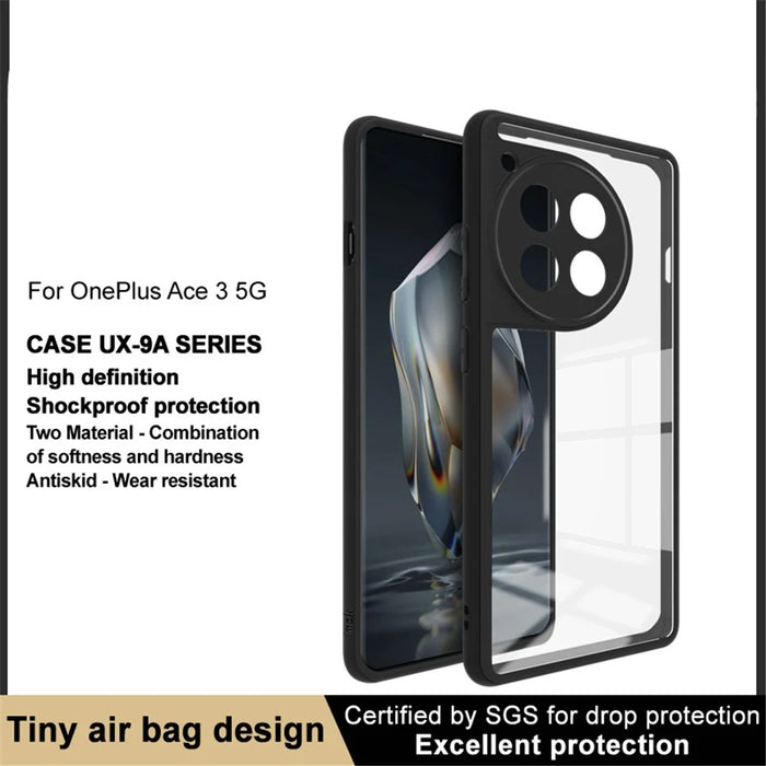 IMAK UX-9A Series for OnePlus Ace 3 5G / 12R 5G Clear Case TPU + PC Drop-resistant Phone Shell - 3