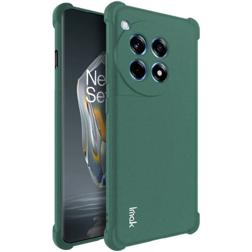 IMAK For OnePlus Ace 3 5G  /  12R 5G Case TPU Matte Anti-fingerprint Phone Back Cover - Green - 1