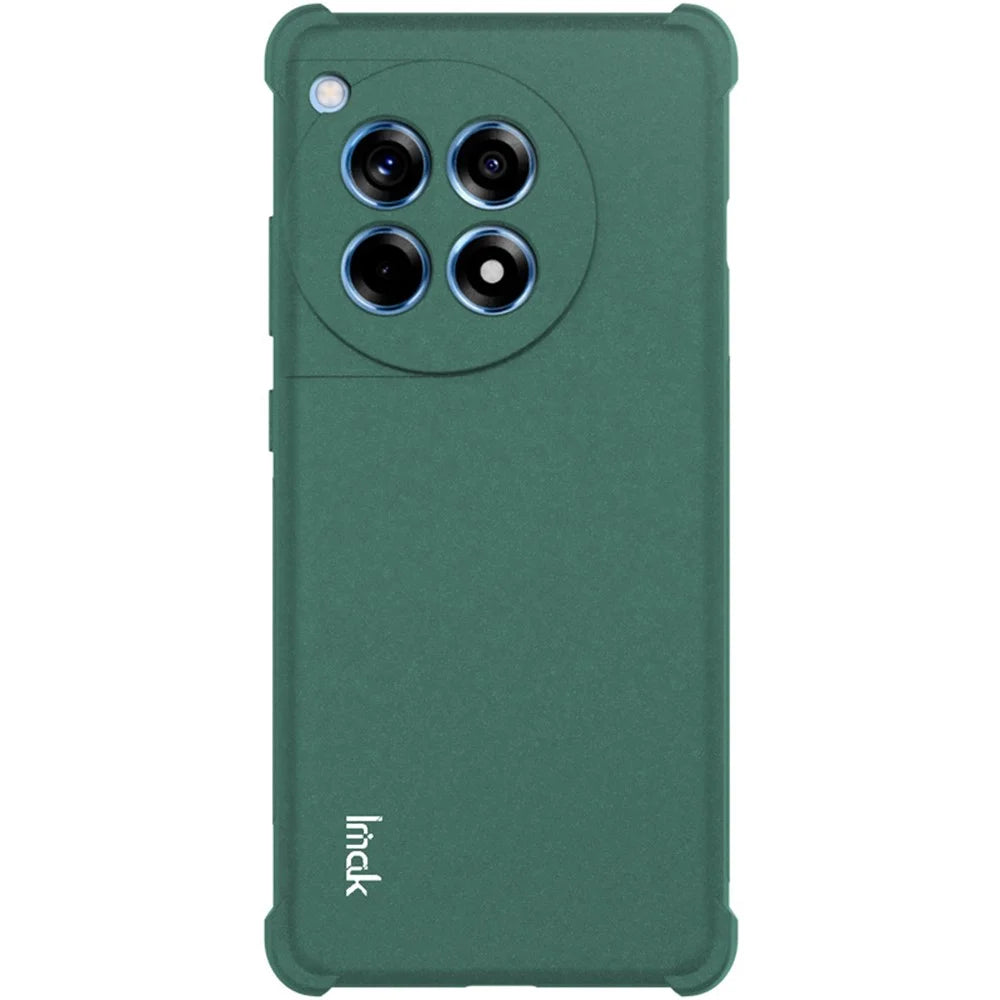 IMAK For OnePlus Ace 3 5G  /  12R 5G Case TPU Matte Anti-fingerprint Phone Back Cover - Green - 3