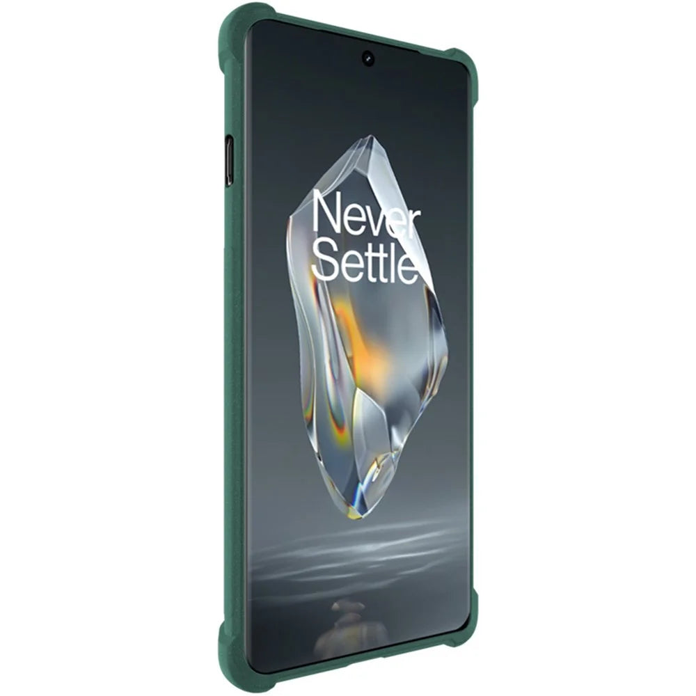 IMAK For OnePlus Ace 3 5G  /  12R 5G Case TPU Matte Anti-fingerprint Phone Back Cover - Green - 5