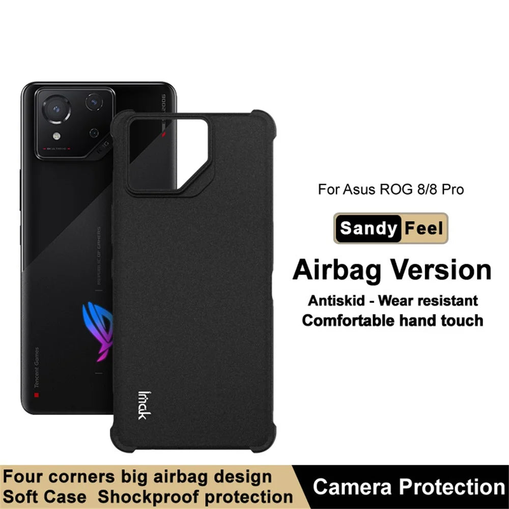 IMAK For Asus ROG Phone 8 5G  /  8 Pro 5G TPU Case Matte Shockproof Soft Phone Cover - Black - 2