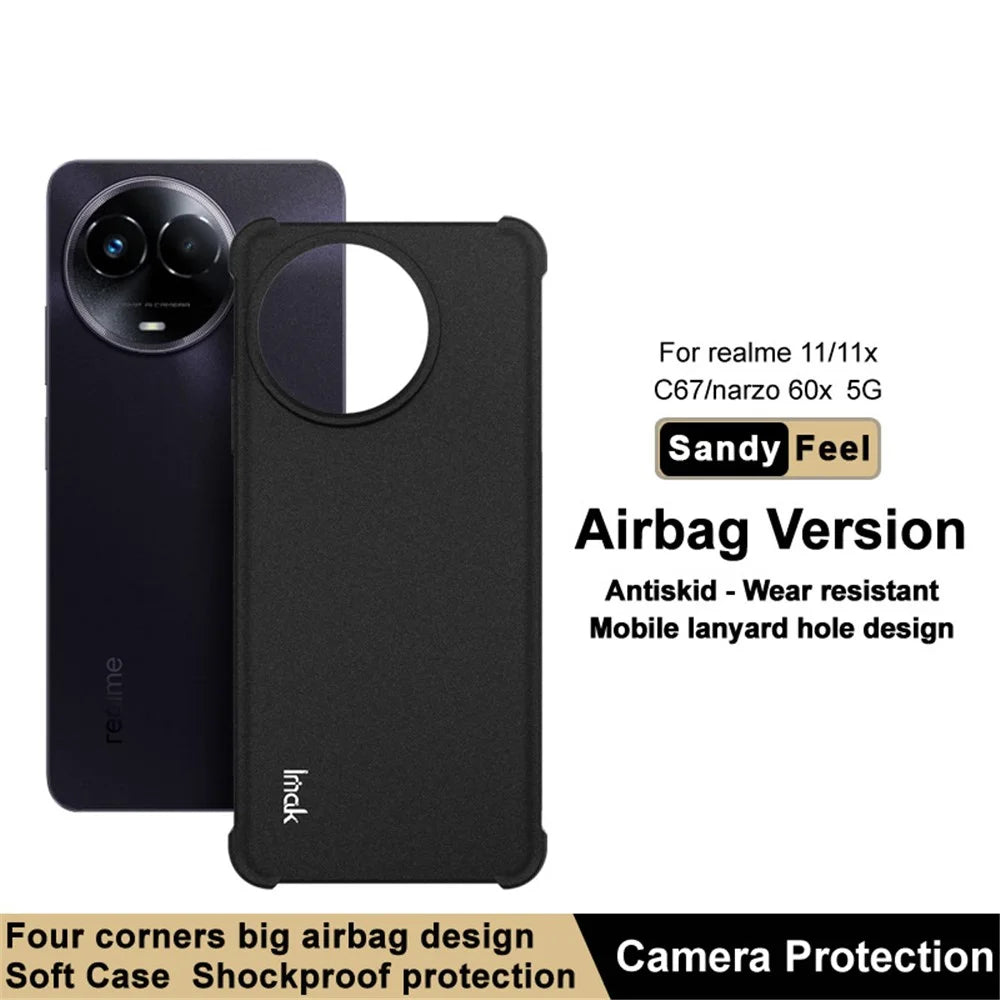 IMAK For Realme 11 5G (Global)  /  11x 5G  /  C67 5G  /  Narzo 60x 5G Case Soft TPU Phone Back Cover - Black - 2