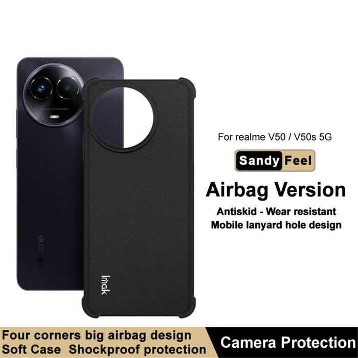 IMAK For Realme V50 5G  /  V50s 5G Shockproof Case Soft TPU Mobile Phone Back Cover - Black - 2