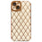 For iPhone 15 Case Rhombus Pattern 6D Electroplated Protective Back Shell - White - 1