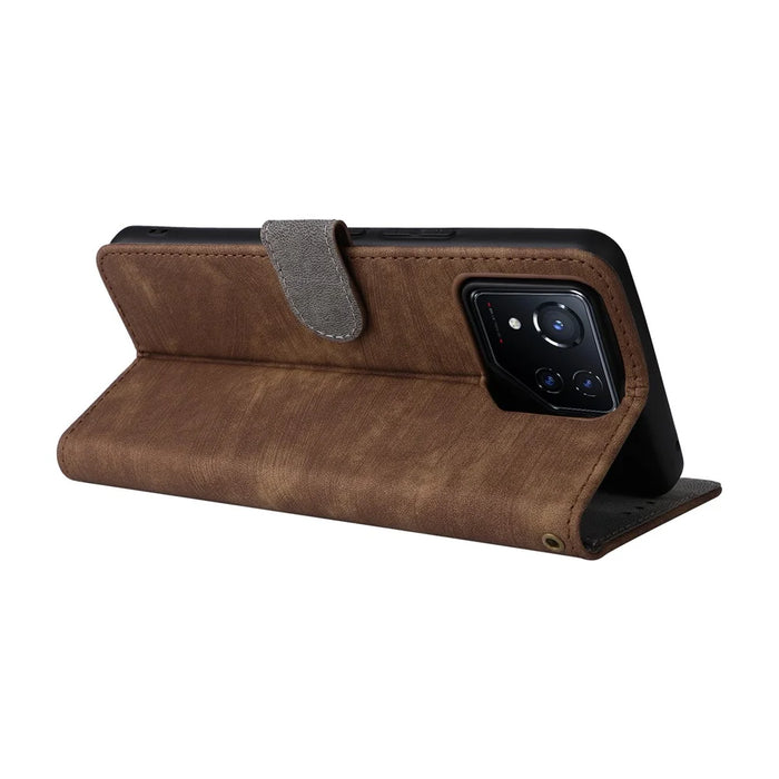For Asus ROG Phone 8 5G / ROG Phone 8 Pro 5G Wallet Phone Case RFID Blocking PU Leather Cover - Brown - 4