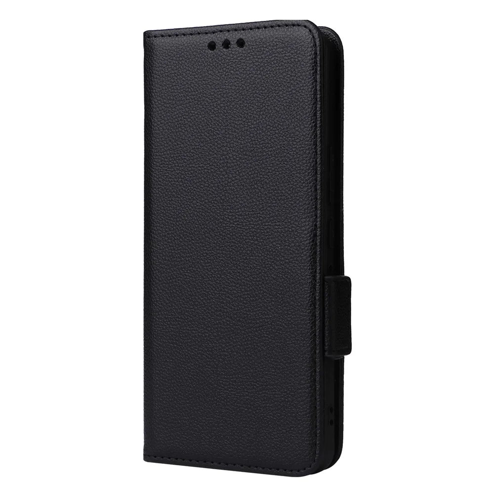 For Asus ROG Phone 8 5G / ROG Phone 8 Pro 5G Case with Wrist Strap Litchi Texture PU Leather Wallet Phone Cover - Black - 5