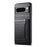 For Google Pixel 8 Pro Kickstand Case Card Holder Phone Cover Crocodile Texture - Black - 1
