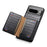 For Google Pixel 8 Pro Kickstand Case Card Holder Phone Cover Crocodile Texture - Black - 4