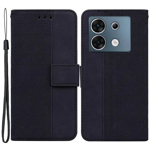 For Infinix Zero 30 5G Wallet Cover Imprinted Anti-Scratch PU Leather Flip Phone Case - Black - 1